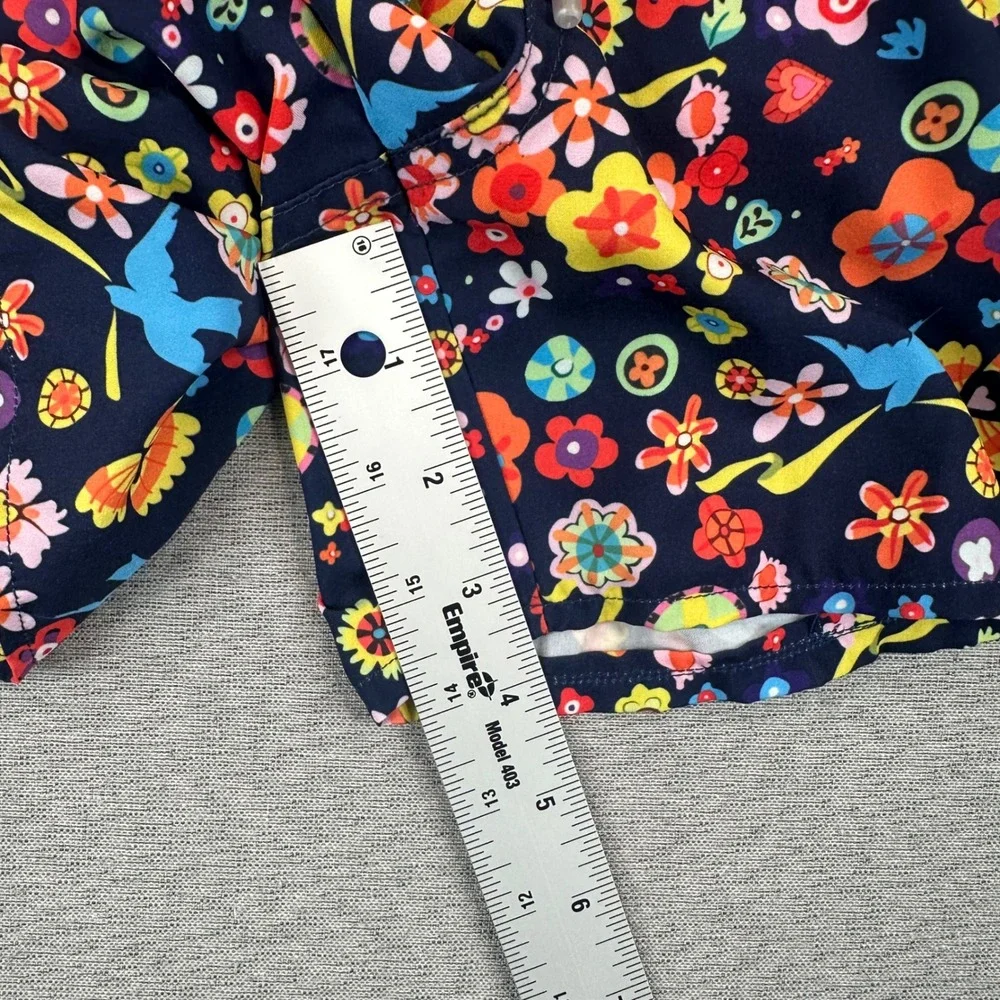 RSVLTS Swim Trunks Mens S Navy Blue Floral Bird Print Quick Dry Stretch Shorts